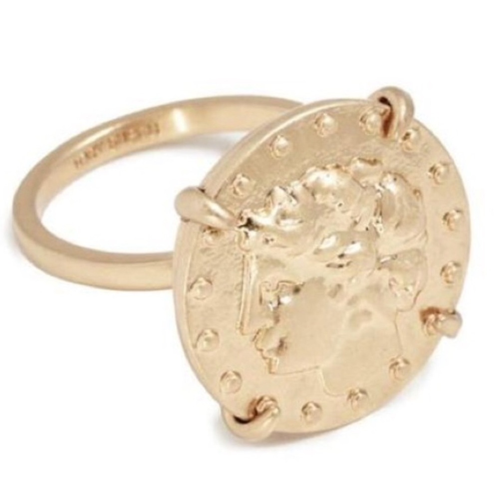 Tory Burch Gold Coin Medallion Ring | Statement Chic | Size 7 - Picture 6 of 12